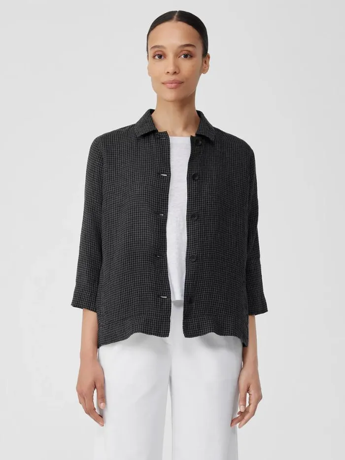 Eileen Fisher Extended Sizing 1X3X Puckered Organic Linen Shirt Jacket Black 8211 Shop Eileen Fisher Extended Sizing 1X3X Puckered Organic Linen Shirt Jacket Black 8211 Shop