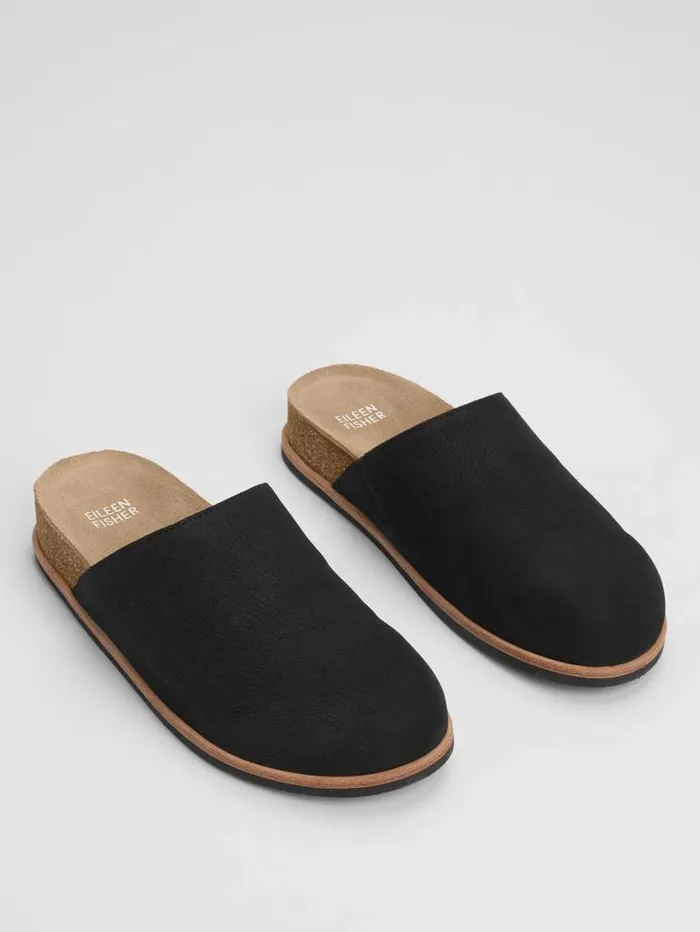 Eileen Fisher Shoes Bios Tumbled Nubuck Mule Blacknatural 8211 Shop