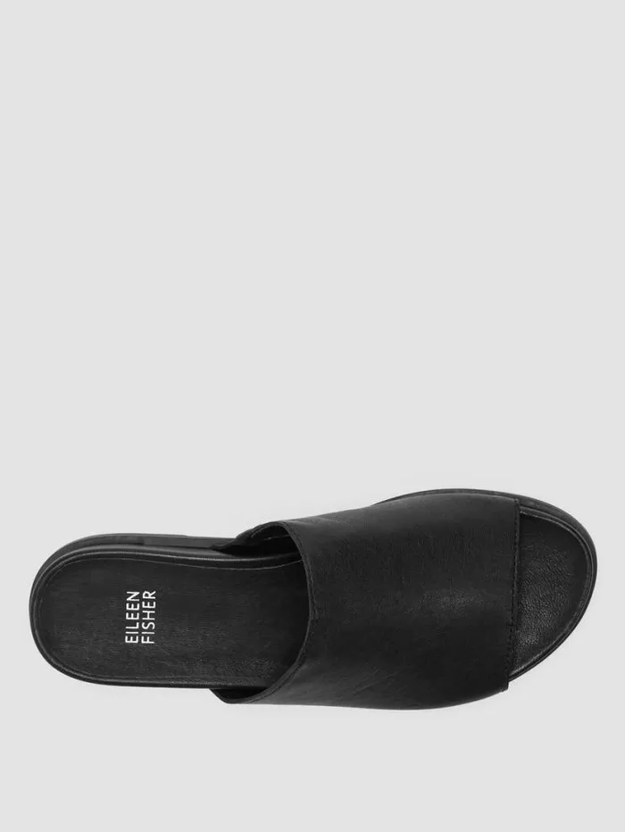 Eileen Fisher Shoes Dotes Tumbled Leather Wedge Sandal Black 8211 Shop