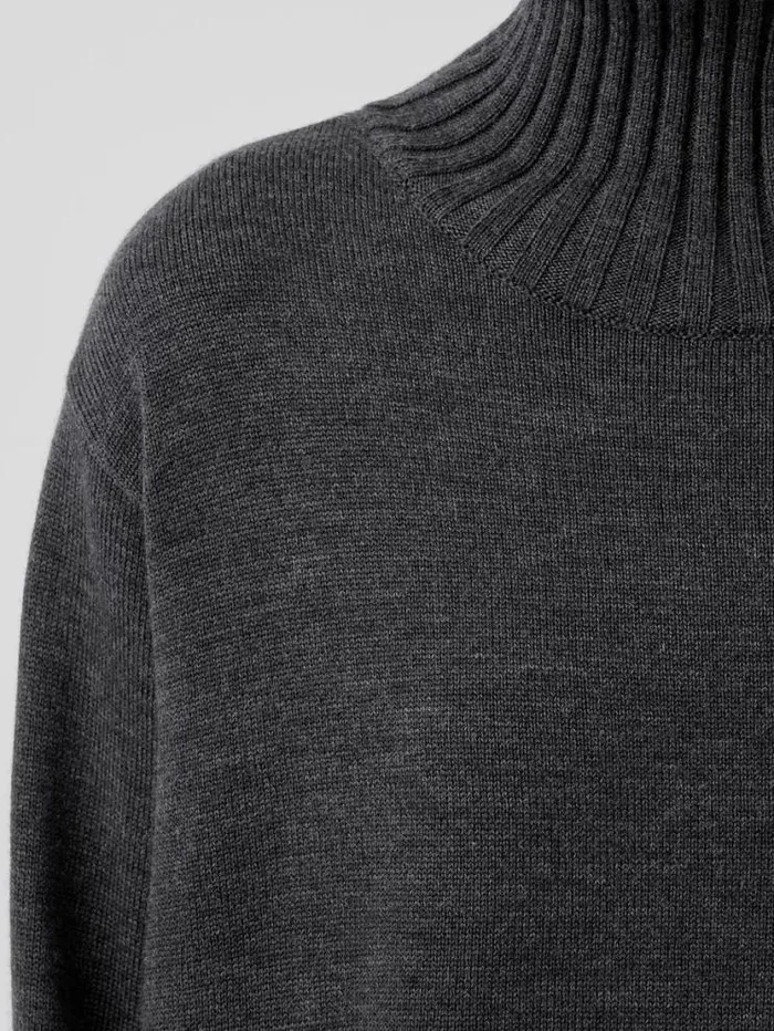 Eileen Fisher Sweaters and Cardigans Merino Jersey Turtleneck In Regenerative Wool Charcoal 8211 Shop