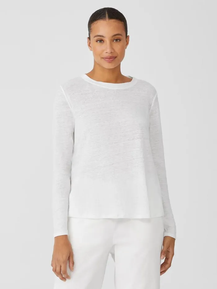 Eileen Fisher Tops and Tees Organic Linen Jersey Crew Neck Top White 8211 Shop Eileen Fisher Tops and Tees Organic Linen Jersey Crew Neck Top White 8211 Shop