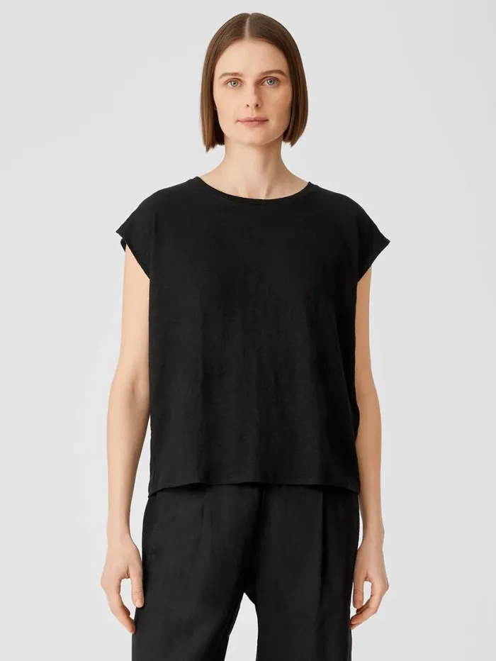 Eileen Fisher Tops and Tees Organic Linen Jersey ShirredBack Top Black 8211 Shop Eileen Fisher Tops and Tees Organic Linen Jersey ShirredBack Top Black 8211 Shop