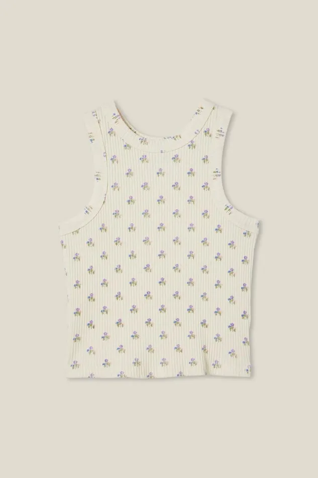 Eleanor Tank Dark Vanillabonnie Ditsy Girls Cotton On Tops and TShirts