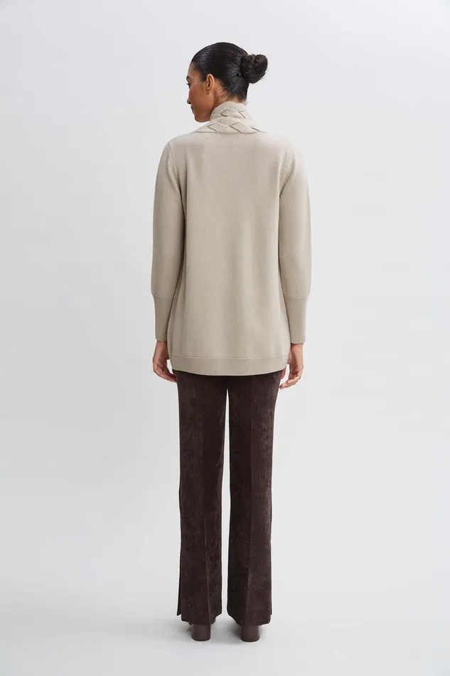 Elie Tahari Cable Cardigan French Vanilla Women Tops