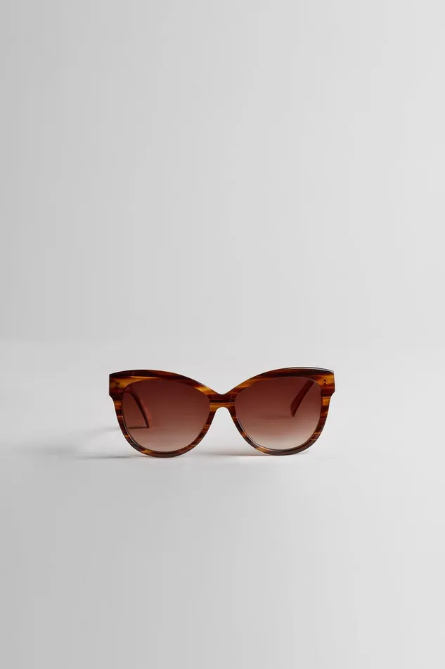 Elie Tahari Cat Eye Acetate Sunglasses Blonde Horn Cream Women Sunglasses