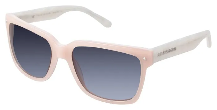 Elie Tahari Classic Rectangle Sunglasses Milky Pinkpearl Women Sunglasses