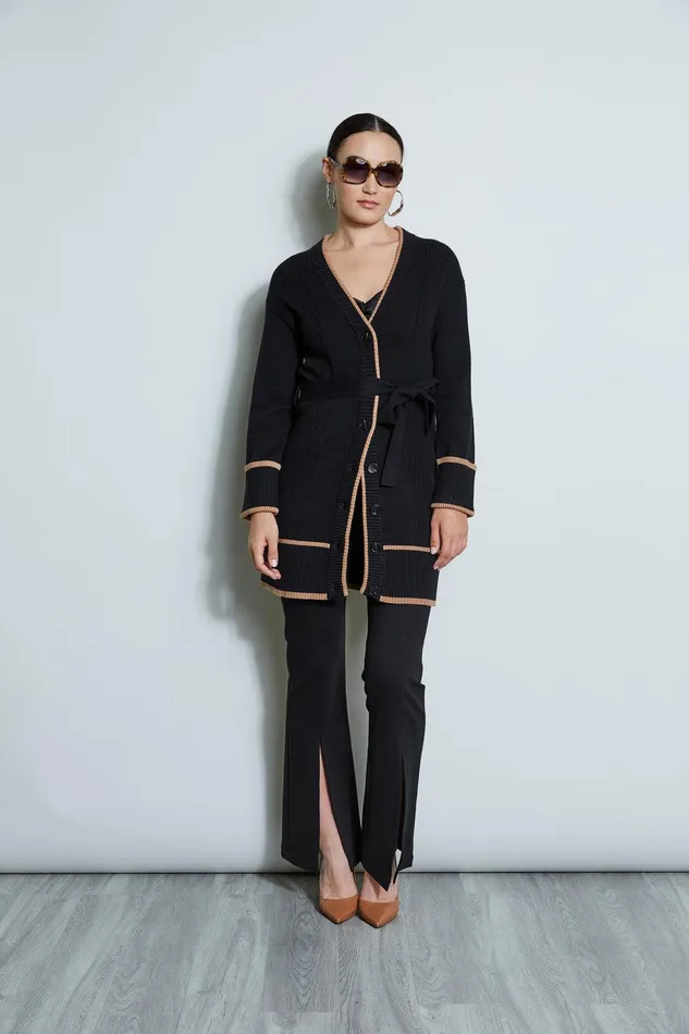 Elie Tahari Contrast Cardigan Noirfossil Women Tops