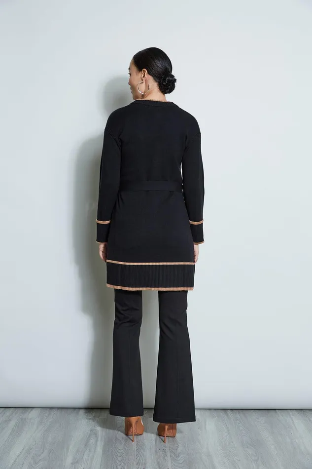 Elie Tahari Contrast Cardigan Noirfossil Women Tops