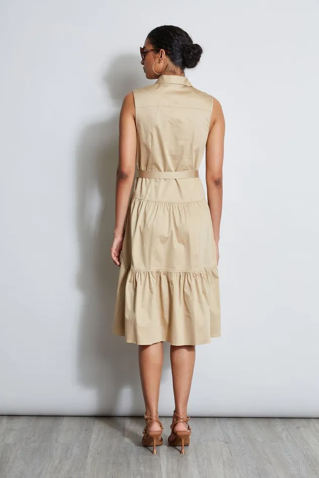 Elie Tahari Cotton Utility Dress Sandcastle Women Dresses and Jumpsuits
