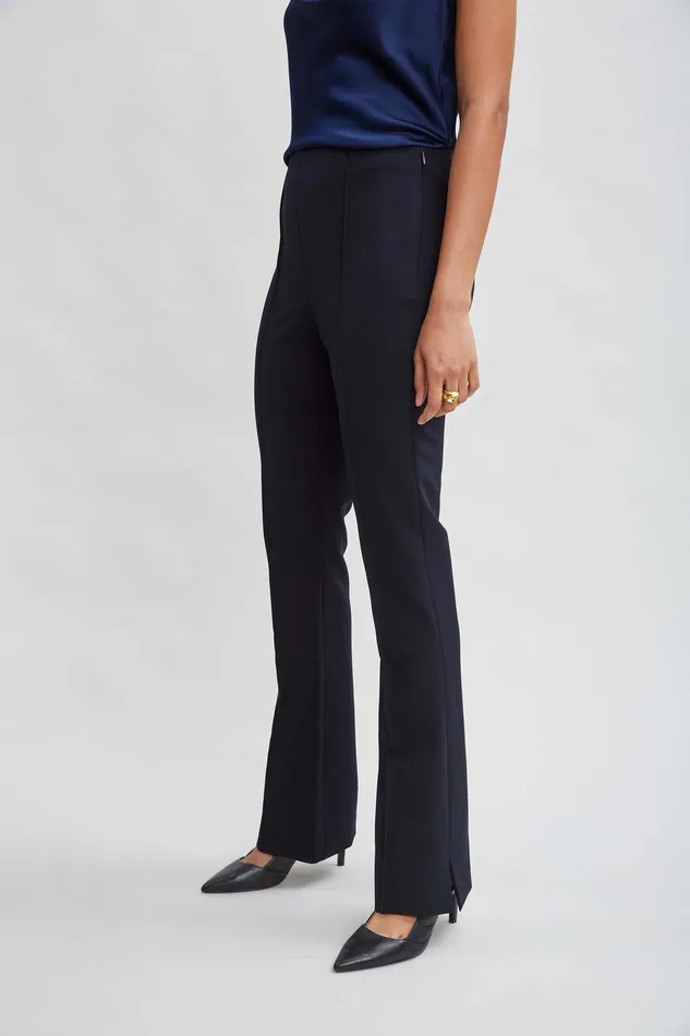 Elie Tahari Crepe Seam Slit Flare Pant Stargazer Women Bottoms