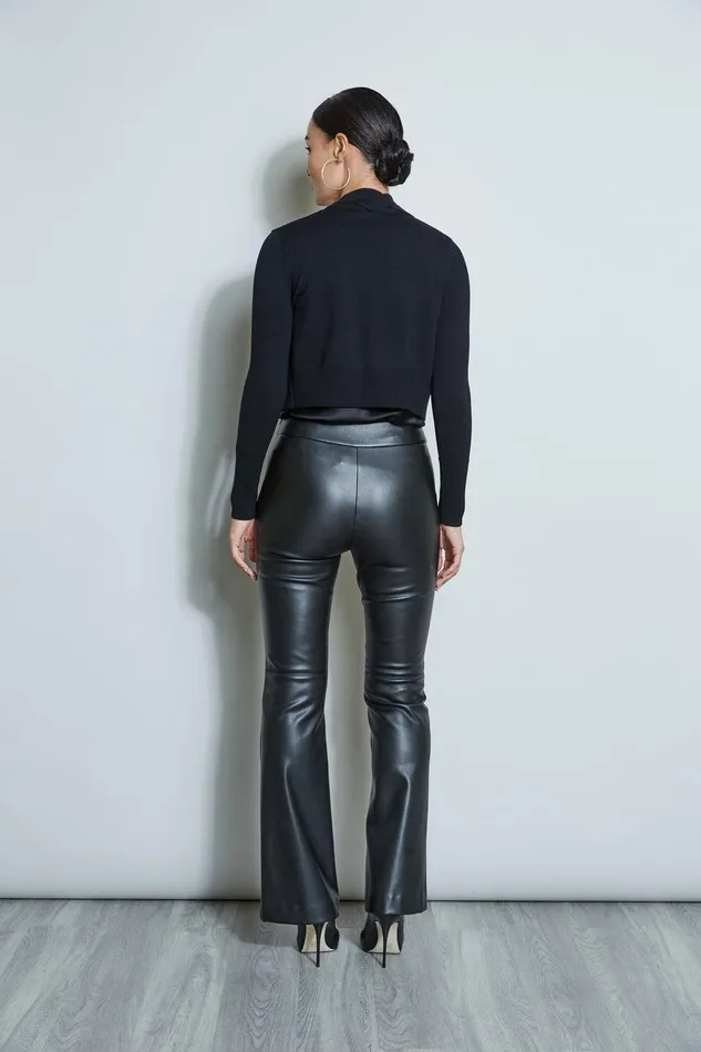 Elie Tahari Cropped Cable Cardigan Black Women Tops