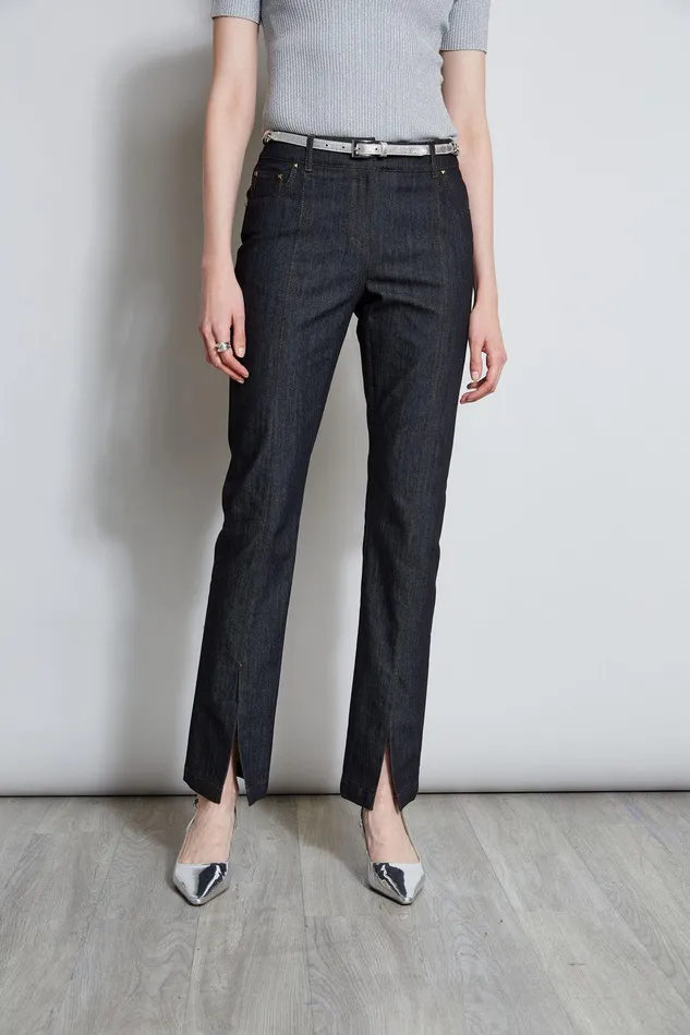 Elie Tahari Denim Slit Front Jeans Indigo Women Bottoms