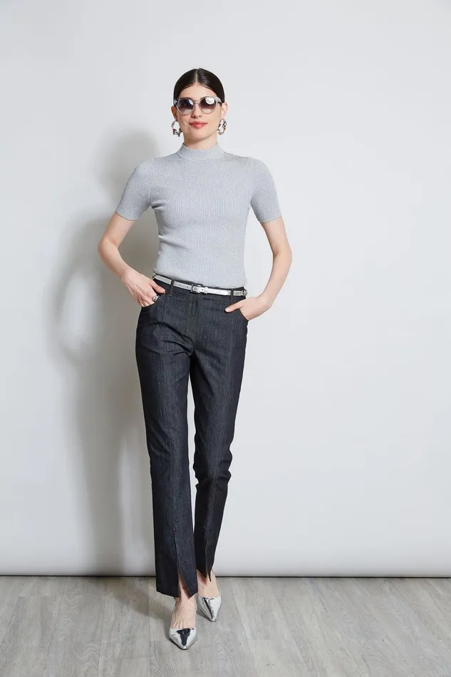 Elie Tahari Denim Slit Front Jeans Indigo Women Bottoms