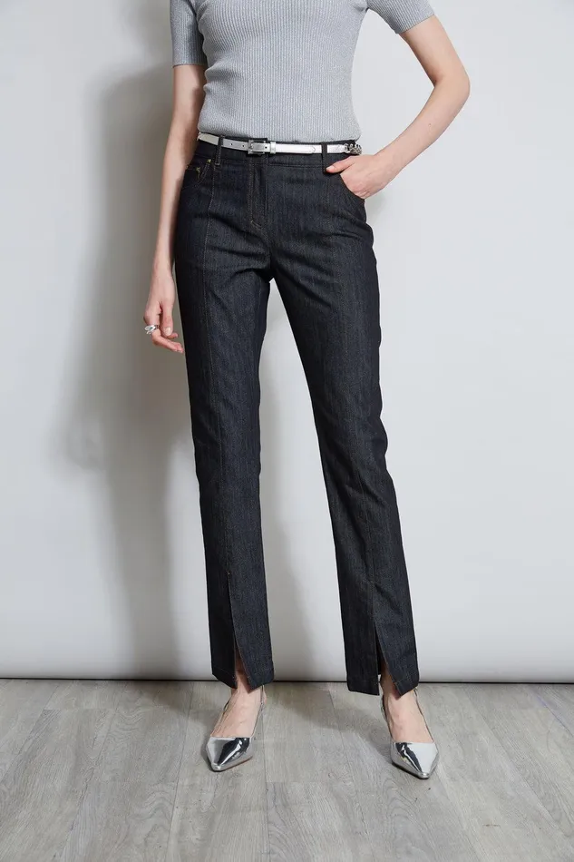 Elie Tahari Denim Slit Front Jeans Indigo Women Bottoms