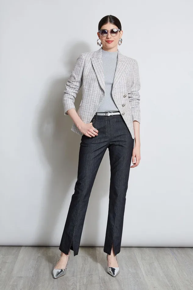 Elie Tahari Denim Slit Front Jeans Indigo Women Bottoms