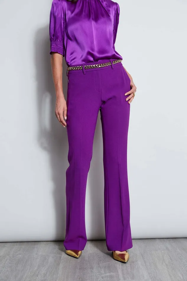 Elie Tahari Fit and Flare Pant Berry Women Suiting