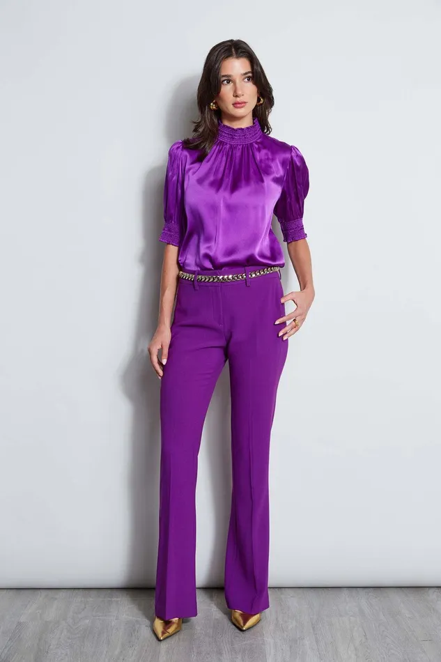 Elie Tahari Fit and Flare Pant Berry Women Suiting