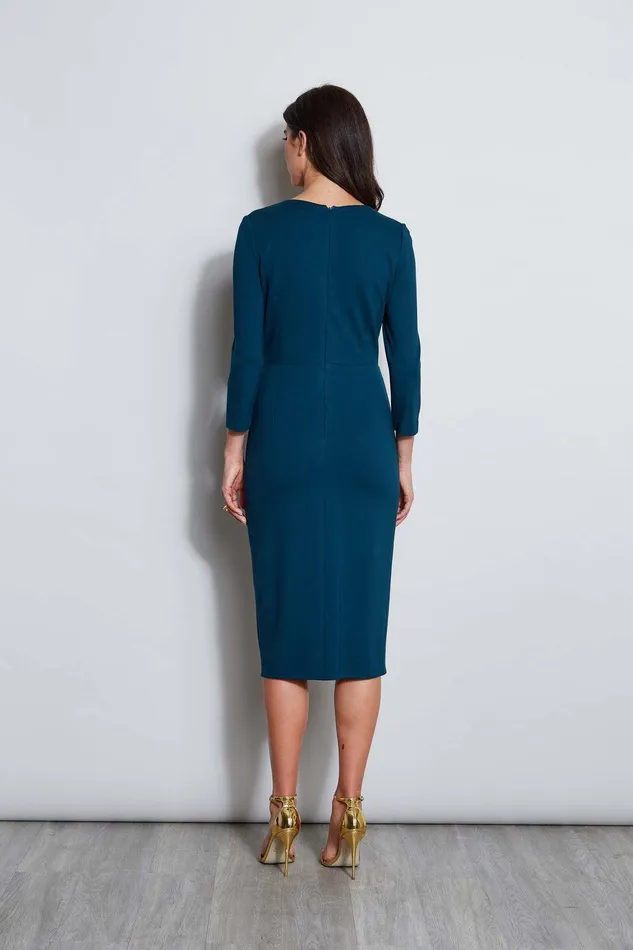 Elie Tahari Keyhole Ring Wrap Dress Ocean Women Dresses and Jumpsuits