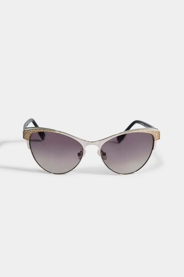 Elie Tahari Metallic Cateye Sunglasses Silver Gold Women Sunglasses