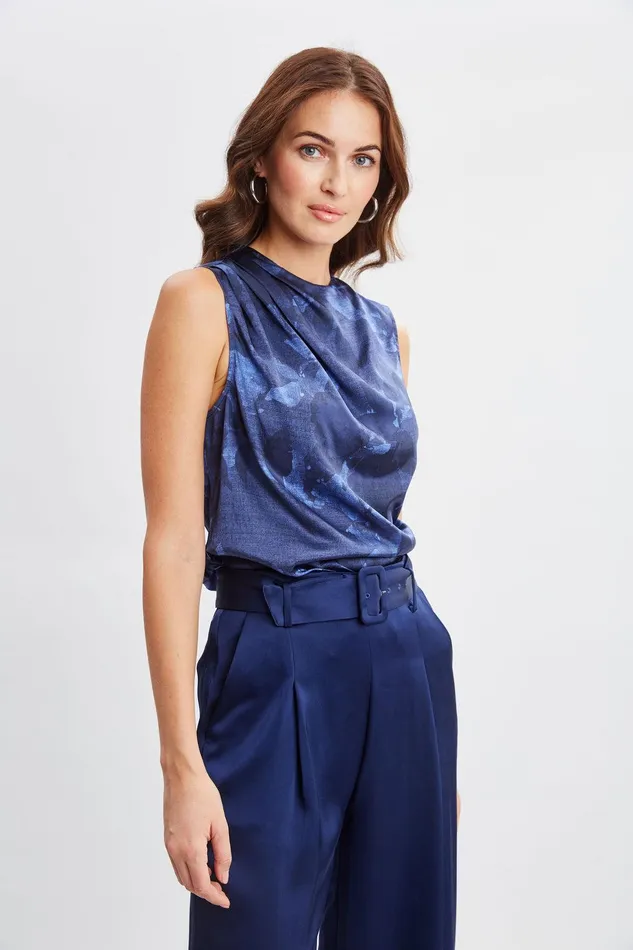 Elie Tahari Night Shadow Silk Top Multi Women Tops