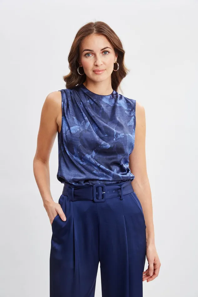 Elie Tahari Night Shadow Silk Top Multi Women Tops