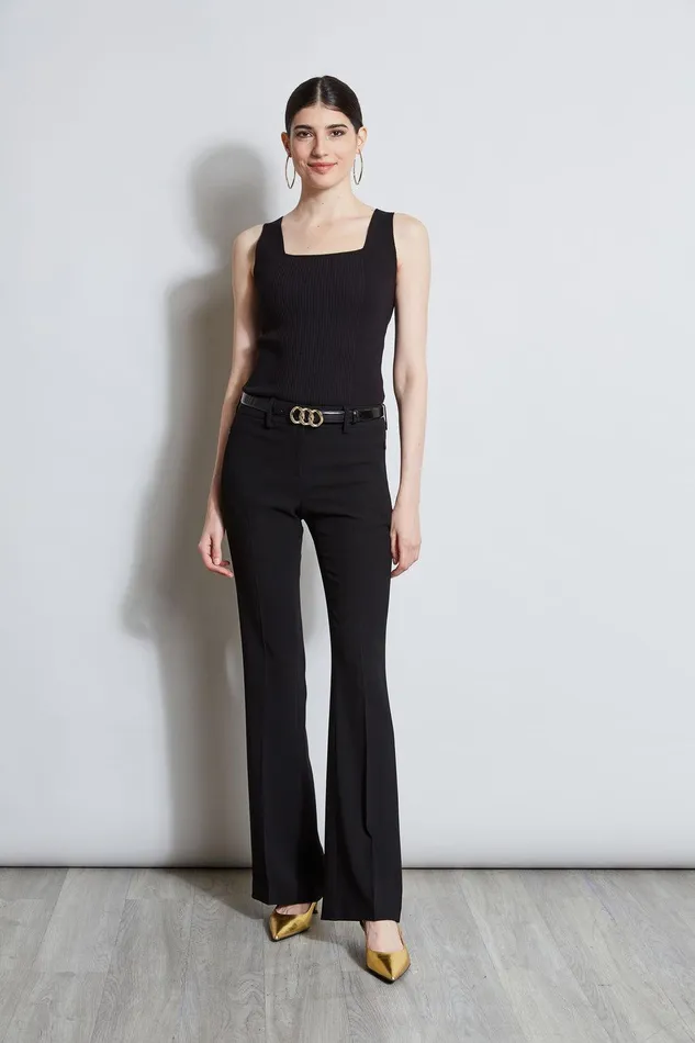 Elie Tahari Rib Detail Sweater Tank Black Women Tops