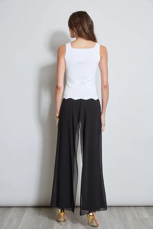 Elie Tahari Scallop Hem Sweater Tank Pearl Women Tops