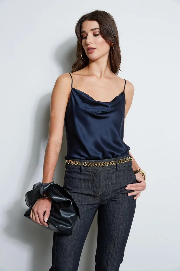 Elie Tahari Silk Satin Cami Stargazer Women Tops