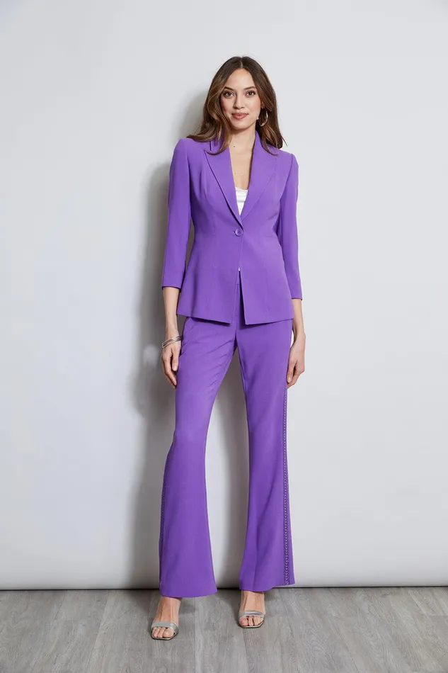 Elie Tahari Single Breasted Dart Blazer Violet Women Jackets and Blazers