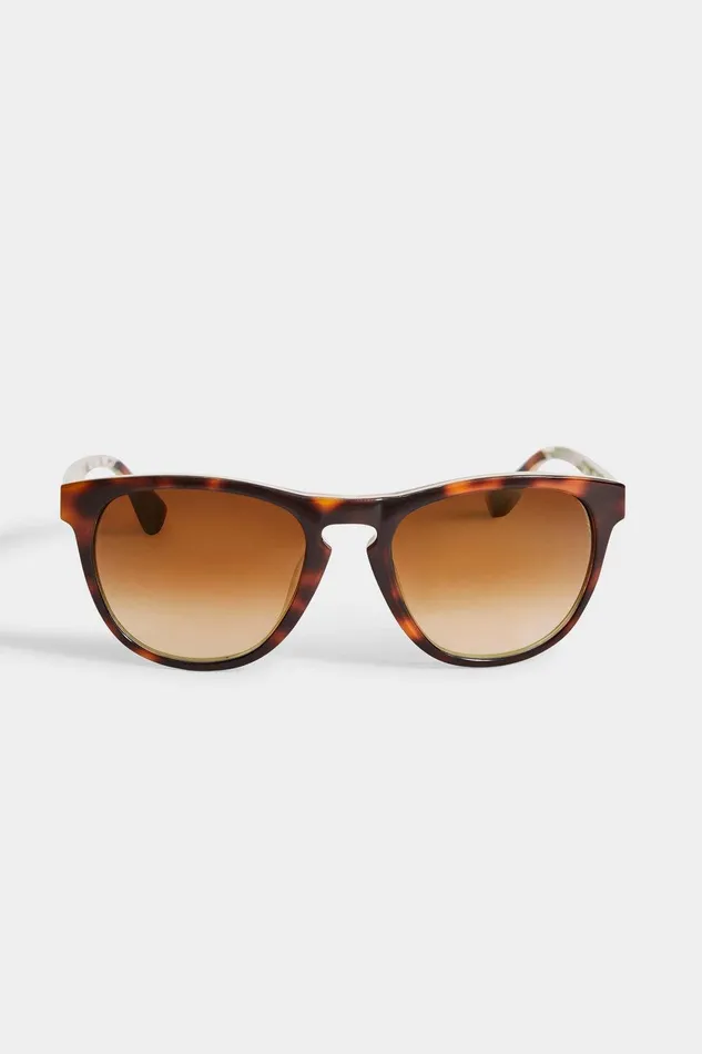 Elie Tahari Tortoise Rounded Sunglasses Toirtoise Green Women Sunglasses