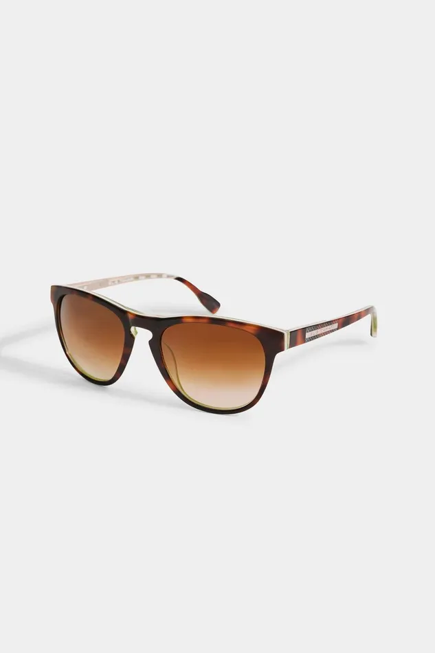 Elie Tahari Tortoise Rounded Sunglasses Toirtoise Green Women Sunglasses