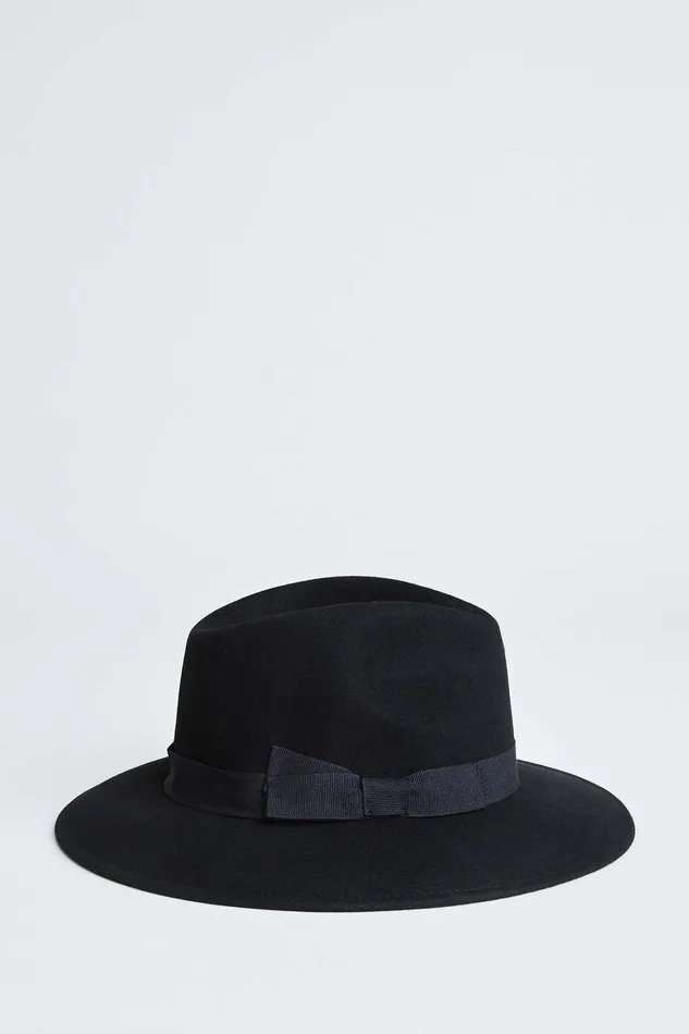 Elie Tahari Wool Fedora Hat Black Women Hats