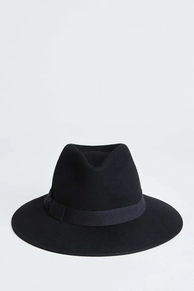 Elie Tahari Wool Fedora Hat Black Women Hats
