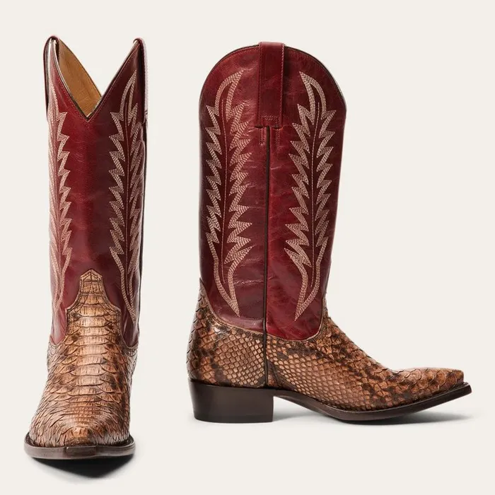 Ember Python Snip Toe Boot Red Women Stetson Western