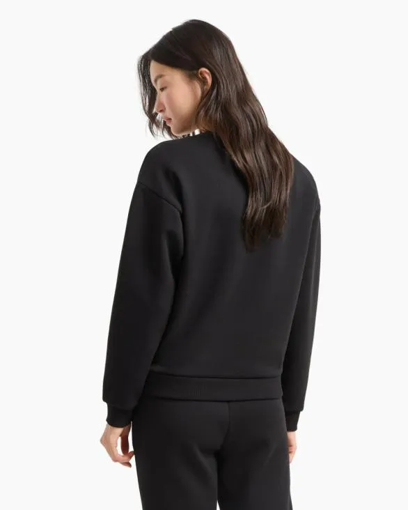 Embroidery Sweatshirt Black Women Armani Matching Sets Embroidery Sweatshirt Black Women Armani Matching Sets
