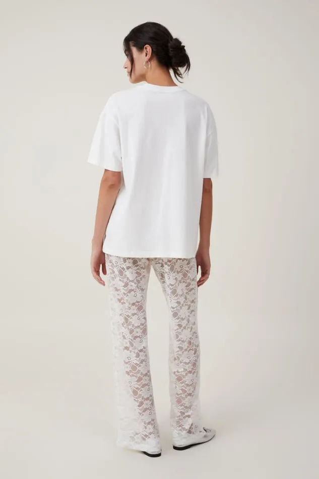 Emmeline Lace Pant Cream Women Cotton On Pants