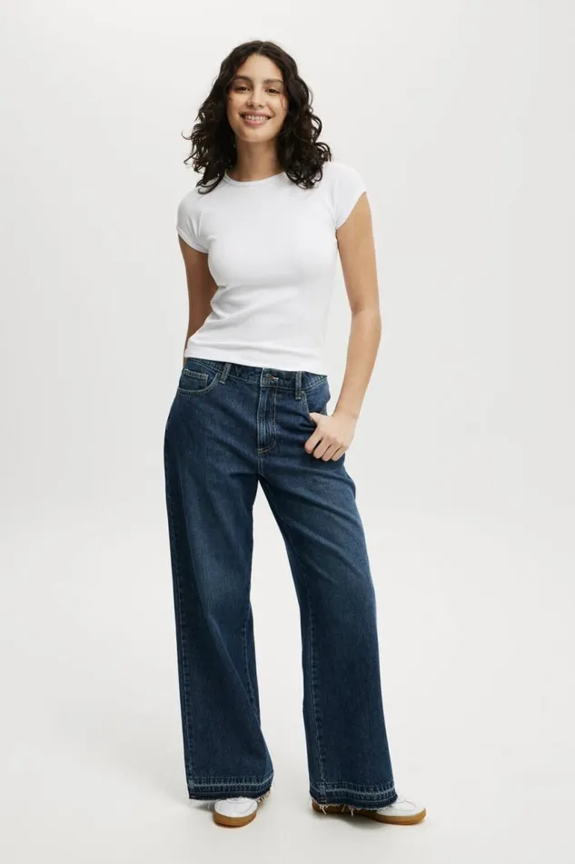 Essential Rib Raglan Cap Sleeve Top White Women Cotton On Tops