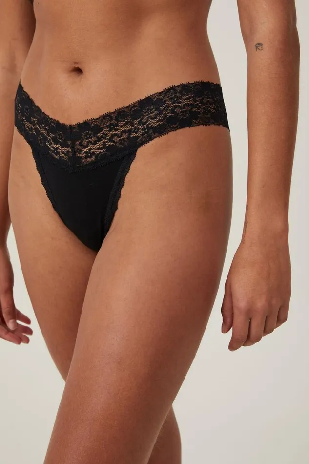 Everyday Lace Comfy G String Black Women Cotton On Panties