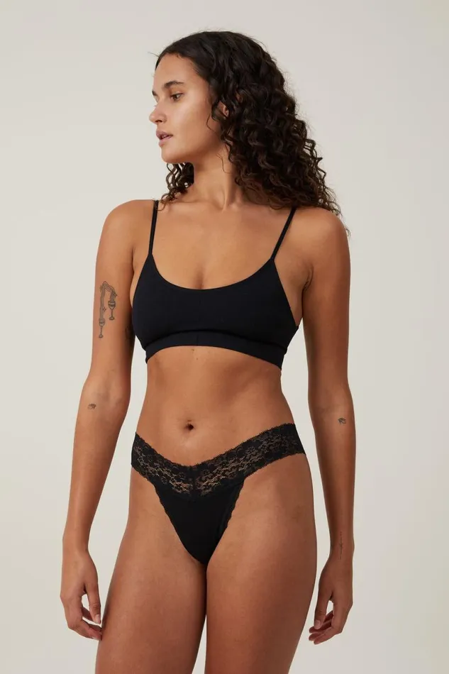 Everyday Lace Comfy G String Black Women Cotton On Panties