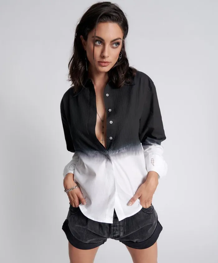 FADE OUT TUXEDO SHIRT Women One Teaspoon Shirts FADE OUT TUXEDO SHIRT Women One Teaspoon Shirts