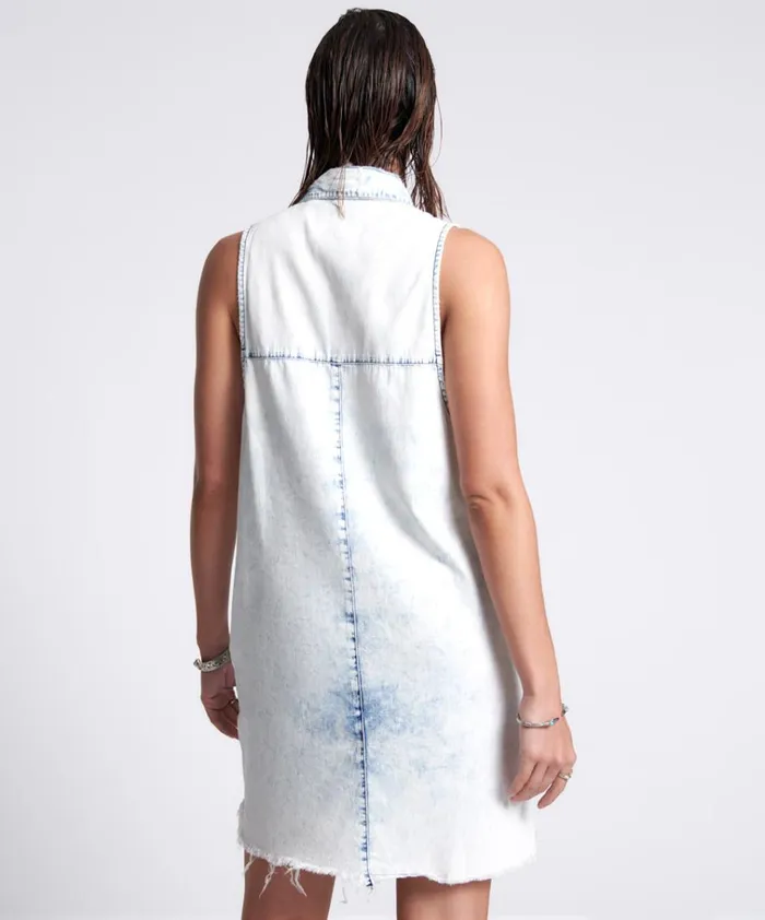 FADED ACID MINI BRAXTON DRESS Women One Teaspoon Denim Dresses FADED ACID MINI BRAXTON DRESS Women One Teaspoon Denim Dresses