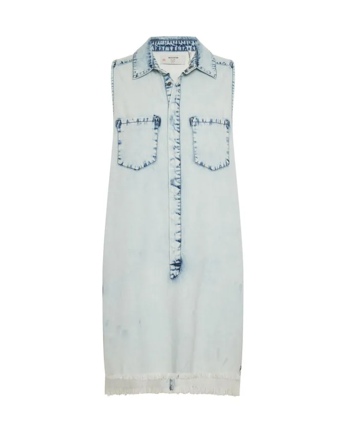 FADED ACID MINI BRAXTON DRESS Women One Teaspoon Denim Dresses FADED ACID MINI BRAXTON DRESS Women One Teaspoon Denim Dresses