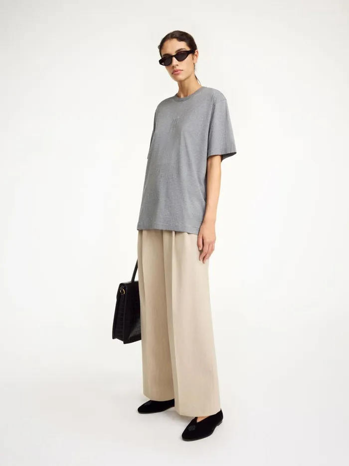 Fayeh Organic Cotton TShirt Grey Melange Women By Malene Birger Tops and Blouses Fayeh Organic Cotton TShirt Grey Melange Women By Malene Birger Tops and Blouses