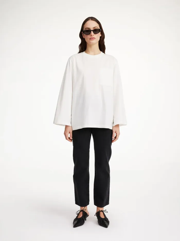 Fayeh Oversized Longsleeve Soft White Women By Malene Birger Tops and Blouses Fayeh Oversized Longsleeve Soft White Women By Malene Birger Tops and Blouses