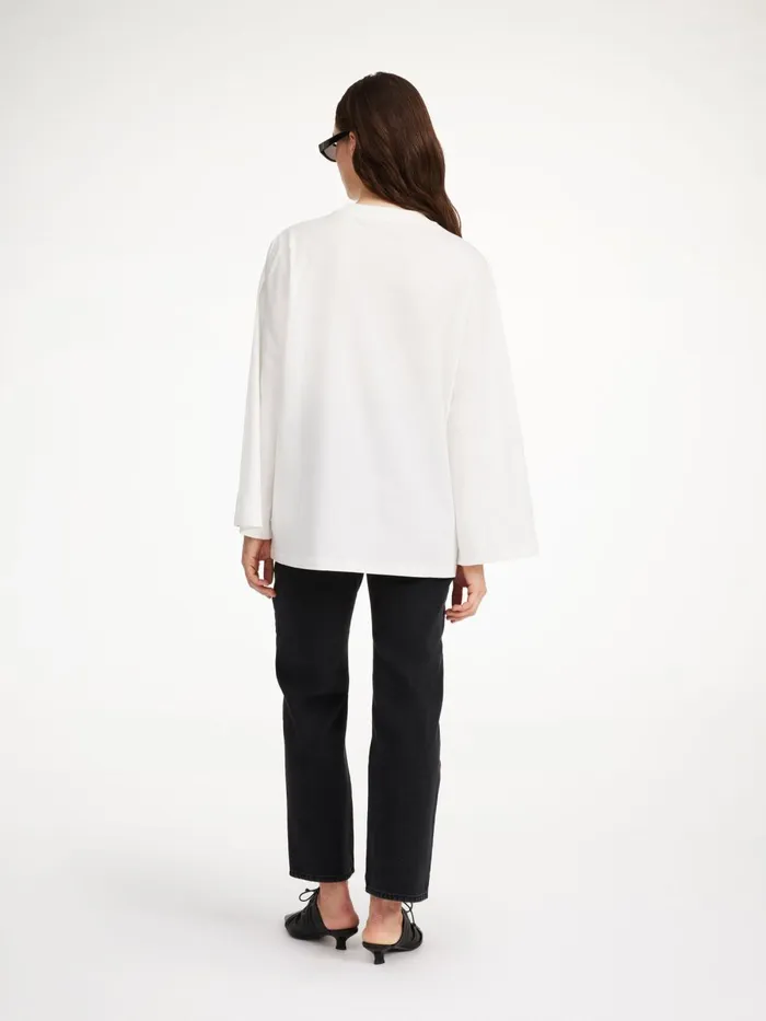 Fayeh Oversized Longsleeve Soft White Women By Malene Birger Tops and Blouses