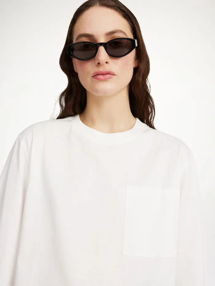 Fayeh Oversized Longsleeve Soft White Women By Malene Birger Tops and Blouses