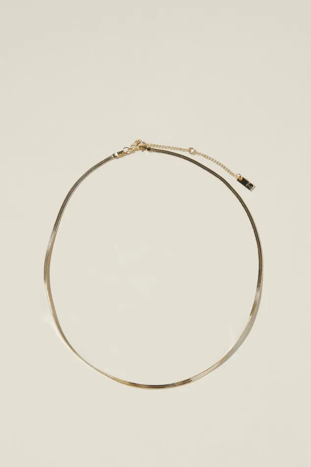 Fine Chain Necklace Gold Plated Fine Herringbone Women Cotton On Jewelry
