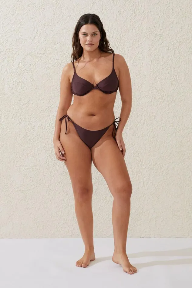 Fixed Tie Side Brazilian Bikini Bottom Willow Brown Shimmer Women Cotton On Bikinis Fixed Tie Side Brazilian Bikini Bottom Willow Brown Shimmer Women Cotton On Bikinis