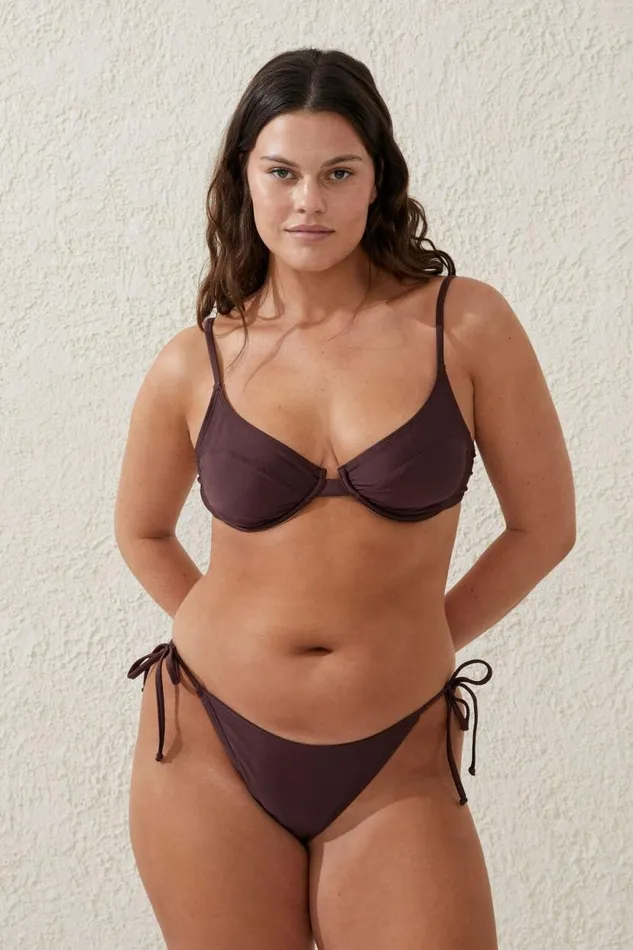 Fixed Tie Side Brazilian Bikini Bottom Willow Brown Shimmer Women Cotton On Bikinis Fixed Tie Side Brazilian Bikini Bottom Willow Brown Shimmer Women Cotton On Bikinis