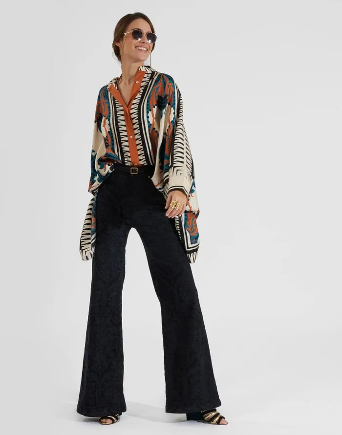 Flare Jeans Corte Black Women La Double J Shorts and Pants Flare Jeans Corte Black Women La Double J Shorts and Pants